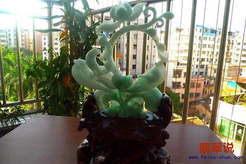 精品淡绿 花好月圆 鸟语花香摆件送证书.jpg