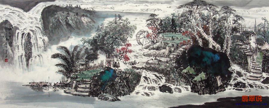 彭文章·小六尺山水国画·江村秀色1-4.jpg